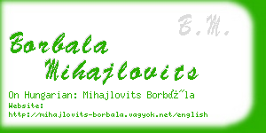 borbala mihajlovits business card